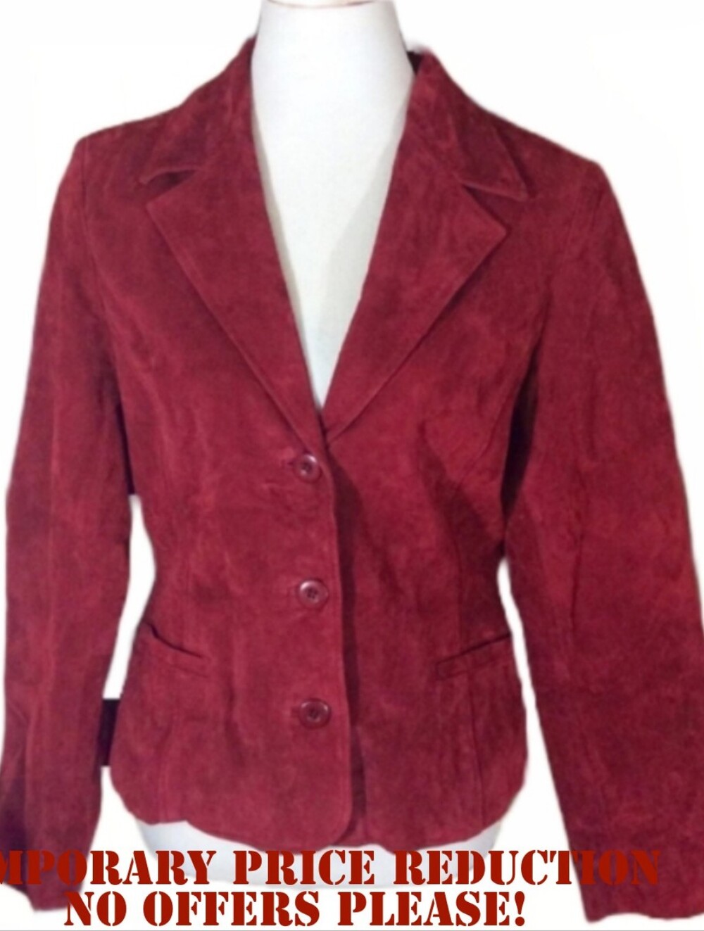 JOHN PAUL RICHARD RED SUEDE BLAZER NWT (M)
